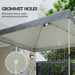 Outsunny Gazebo Roof Replacement UV50+ Waterproof Pop Up Canopy Cover with 8 Drainage Holes 3 x 3 m Dark Grey - 7