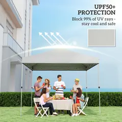 Outsunny Gazebo Roof Replacement UV50+ Waterproof Pop Up Canopy Cover with 8 Drainage Holes 3 x 3 m White - 4