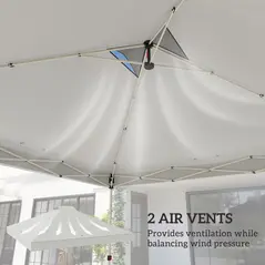 Outsunny Gazebo Roof Replacement UV50+ Waterproof Pop Up Canopy Cover with 8 Drainage Holes 3 x 3 m White - 5