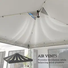 Outsunny Gazebo Roof Replacement UV50+ Waterproof Pop Up Canopy Cover with 8 Drainage Holes 3 x 3 m Dark Grey - 5