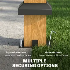 Outsunny 3.5 x 4 m Hardtop Gazebo Canopy with Galvanised Metal Roof, Fir Wood Frame and Hook for Patio, Garden, Black Grey - 6