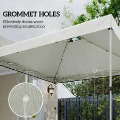 Outsunny Gazebo Roof Replacement UV50+ Waterproof Pop Up Canopy Cover with 8 Drainage Holes 3 x 3 m White - 7