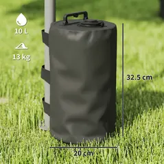 Outsunny Set of 4 Gazebo Weights Sand Bags, Gazebo Water Weights Bags with Carry Handles for Garden Marquee, Parasol, Black - 3