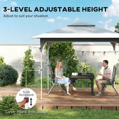 Outsunny 3.5 x 3.5 m Pop Up Gazebo with One-Push Setup, UPF50+ Double Tier Garden Party Tent Marquee with Carry Bag, Dark Grey - 7