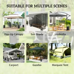 Outsunny Set of 4 Gazebo Weights Sand Bags, Gazebo Water Weights Bags with Carry Handles for Garden Marquee, Parasol, Black - 8