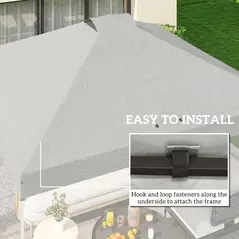 Outsunny Gazebo Roof Replacement UV50+ Waterproof Pop Up Canopy Cover with 8 Drainage Holes 3 x 3 m White - 6