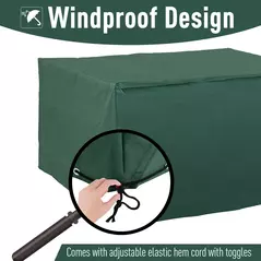 Outsunny Outdoor Garden Furniture Cover Waterproof, Anti-UV 600D Heavy Duty Oxford Fabric Patio Furniture Cover for Rectangular Sofa Table Set, Green, 135 x 135 x 75 cm - 5