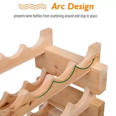 HOMCOM Six-Tier, 72 Bottle Wooden Wine Rack - Natural - 6