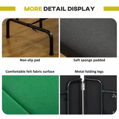 HOMCOM 8 Player Folding Poker Table, Oval Portable Blackjack Casino Table with Cup Holder, Felt Top and Metal Base, 183 x 82 x 75cm, Green and Black - 6