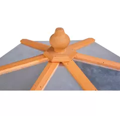 PawHut Wooden Bird Table Free Standing Feeder Garden Sheltered Feeding Station Parrot Stand Birdhouse Φ40x113cm - 7