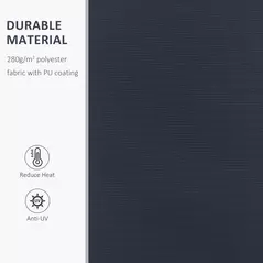 Outsunny Manual Retractable Awning, 4x3 m-Blue/White - 4