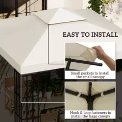 Outsunny 3 x 3 m Replacement Gazebo Canopy - Cream White - 5