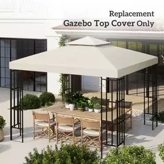 Outsunny 3 x 3 m Replacement Gazebo Canopy - Cream White - 7