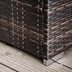 Outsunny PE Rattan Sun Lounger, Five-level Adjustable Recliner Bed Chair with Soft Padded Cushion for Patio, Garden, Mixed Brown - 4