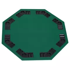 HOMCOM 1.2m/48 Inches Foldable Poker Table Top 8 Players Blackjack Tables Chip Trays - 1