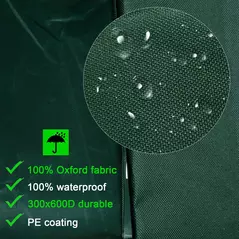 Outsunny Outdoor Garden Furniture Cover Waterproof, Anti-UV 600D Heavy Duty Oxford Fabric Patio Furniture Cover for Rectangular Sofa Table Set, Green, 135 x 135 x 75 cm - 4
