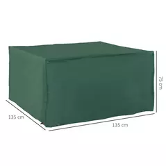 Outsunny Outdoor Garden Furniture Cover Waterproof, Anti-UV 600D Heavy Duty Oxford Fabric Patio Furniture Cover for Rectangular Sofa Table Set, Green, 135 x 135 x 75 cm - 3
