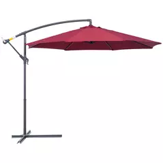 Outsunny 3m Water Resistant Terylene Hanging Parasol Wine Red - 1