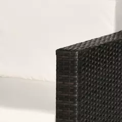 Outsunny Single Seater Rattan Chair, PE Wicker Garden Armchair with 10 cm Thickened Cushion, All-Weather Rattan Garden Chair with Armrests, Brown - 7