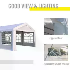 Outsunny 6m x 4m Heavy Duty Garden Gazebo for Parties, Wedding and Events, White - 5