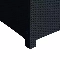 Outsunny PE Wicker Side Table Rattan Garden Furniture with Four Foot Pads, Rust & Mild Weather Damage Resistant, Black - 9