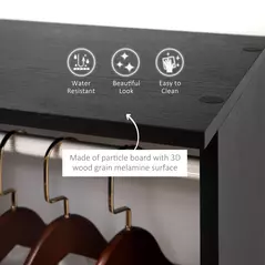 HOMCOM Open Wardrobe Double Mobile Storage Shelves Organizer W/6 Wheels-Black - 4