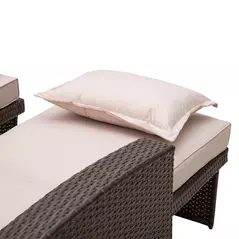 Outsunny 2-Seater Rattan Sofa Lounger Set-Brown - 7