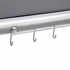 Outsunny Portable Charcoal Kettle Grill Outdoor Barbecue Trolley BBQ Heat Smoker Grilling with 2 Wheels, Storage Shelf and 4 Hooks, Free Standing, Black - 9