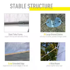 Outsunny 6m x 4m Heavy Duty Garden Gazebo for Parties, Wedding and Events, White - 6