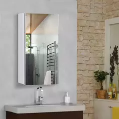 HOMCOM Stainless Steel Wall-mounted Bathroom Mirror Storage Cabinet 300mm (W) - 2