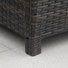 Outsunny Rattan Garden Furniture Side Table Patio Frame Tempered Glass New - Brown - 8