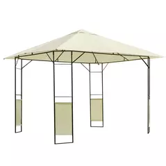 Outsunny 3 x 3 Meters Patio Garden Metal Gazebo Marquee Steel Frame with Canopy Awning Tent Water Resistant Cream - 1
