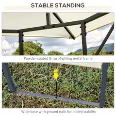 Outsunny 3 x 3 Meters Patio Garden Metal Gazebo Marquee Steel Frame with Canopy Awning Tent Water Resistant Cream - 6