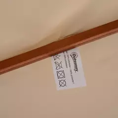 Outsunny 2.7m Wooden Parasol Elegant Two-Tier Design Garden Parasol Umbralle for Outdoor Shade, Beige - 9