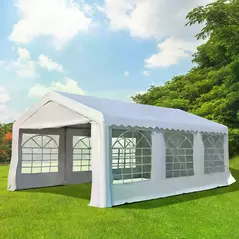Outsunny 6m x 4m Heavy Duty Garden Gazebo for Parties, Wedding and Events, White - 2