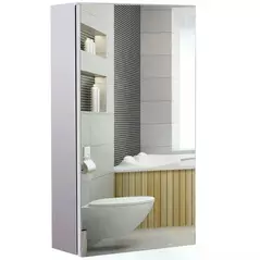 HOMCOM Stainless Steel Wall-mounted Bathroom Mirror Storage Cabinet 300mm (W) - 1