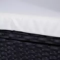 Outsunny 3 Pieces Rattan Bistro Set, Wicker Garden Furniture Set with 2-Tier Coffee Table and Chairs, Cushions, for Outdoor Patio Balcony, Black - 9