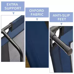 PawHut Raised Dog Bed Cat Elevated Lifted Puppy Pet Elevated Cot Portable Camping Basket – Blue (Large) - 6