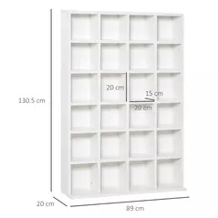 HOMCOM CD Storage Unit with Adjustable Shelves, 89 x 130.5 cm, White - 3
