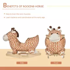 HOMCOM Children Kids Rocking Horse Toys Giraffe Seat Belt Toddlers Baby Toy Gift - 7
