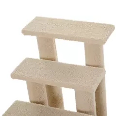 PawHut Dog Steps for Bed 4 Step Pet Stairs for Sofa Dog Cat Climb Ladder 63x43x60 cm Cream - 7