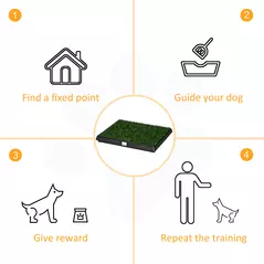 PawHut Indoor Pet Dog Toilet Mat Potty Tray Training Grass Restroom with Tray and Loo Pad - 4