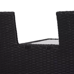 Outsunny 2-Seater Rattan Chair Set W/Middle Tea Table-Black - 7