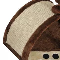 PawHut Cat Tree Scratching Scratcher Post Kitten Activity Centre Climber Hanging Ball Brown - 9