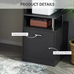 HOMCOM Computer Desk PC Workstation with Drawer Shelves CPU Storage Rack Home Office Furniture 152 x 60 x 88cm (BLACK) - 5