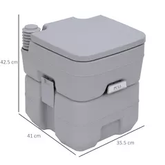 Outsunny Portable Camping Toilet,  20L Flushable Porta Potty with 2 Detachable Tanks and Double Seal Valve for Travel Fishing Festival Campsite - 3
