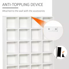 HOMCOM CD Storage Unit with Adjustable Shelves, 89 x 130.5 cm, White - 6