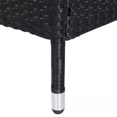 Outsunny 2-Seater Rattan Chair Set W/Middle Tea Table-Black - 8