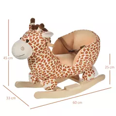 HOMCOM Children Kids Rocking Horse Toys Giraffe Seat Belt Toddlers Baby Toy Gift - 3