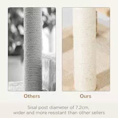 PawHut 100 cm Cat Tree for Indoor Cats Kitten Scratch Scratching Post Climbing Tower Activity Centre Beige - 5